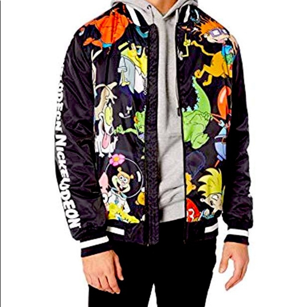 π Nickelodeon x Members Only Bomber Jacket β Size M β Retro 90s Cartoons - Picture 1 of 10